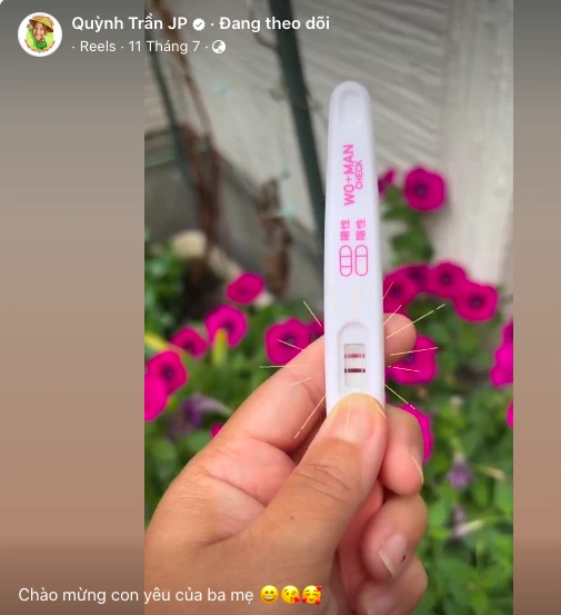 Quỳnh Trần JP vỡ oà hạnh phúc khi biết tin mang thai lần 2.