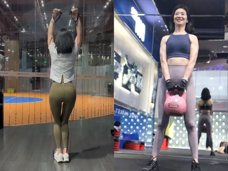 Nhờ chăm chỉ tập gym suôt 8 năm, bà đã gọt dáng thành công và vẫn tiếp tục kiên trì.