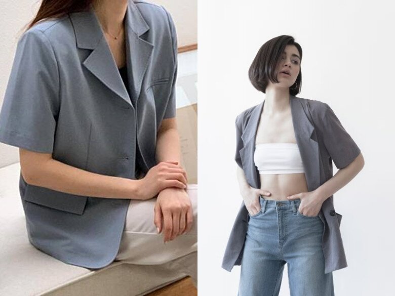 Blazer ngắn tay trông giản dị, chỉ hợp với môi trường công sở tương đối cởi mở như truyền thông, ngành nghệ thuật,...