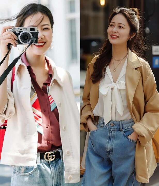 Áo sơ mi và trench coat toát lên vẻ thanh lịch dành cho những cô nàng công sở.