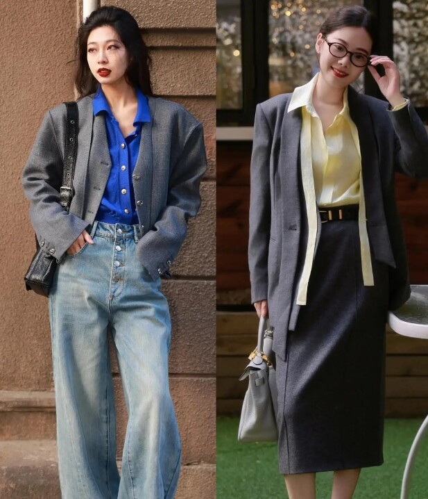 Nếu không thích trench coat, các chị em có thể đổi sang áo vest hoặc blazer trông đứng đắn và toát lên vẻ tri thức.