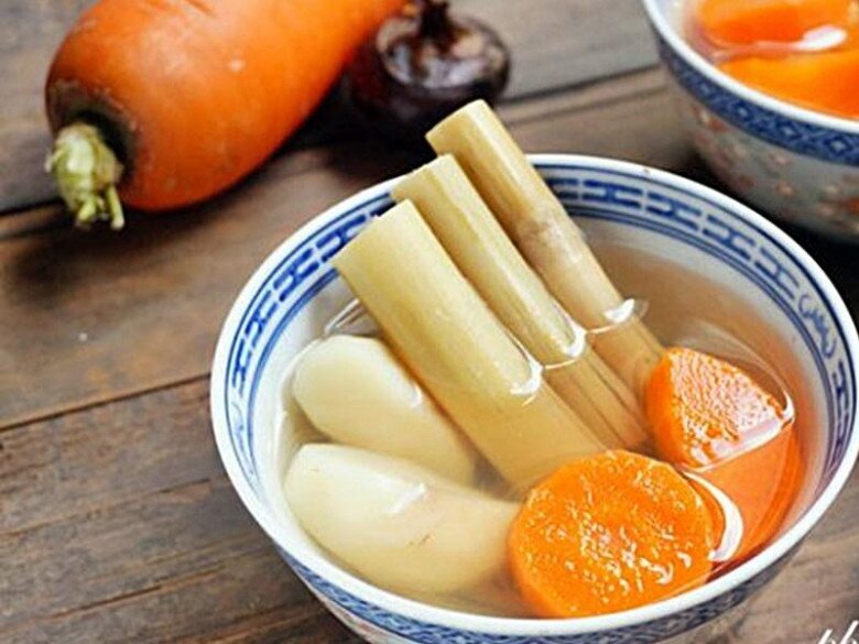 Canh củ cải và mía giúp tăng cường trao đổi chất, đốt mỡ hiệu quả.