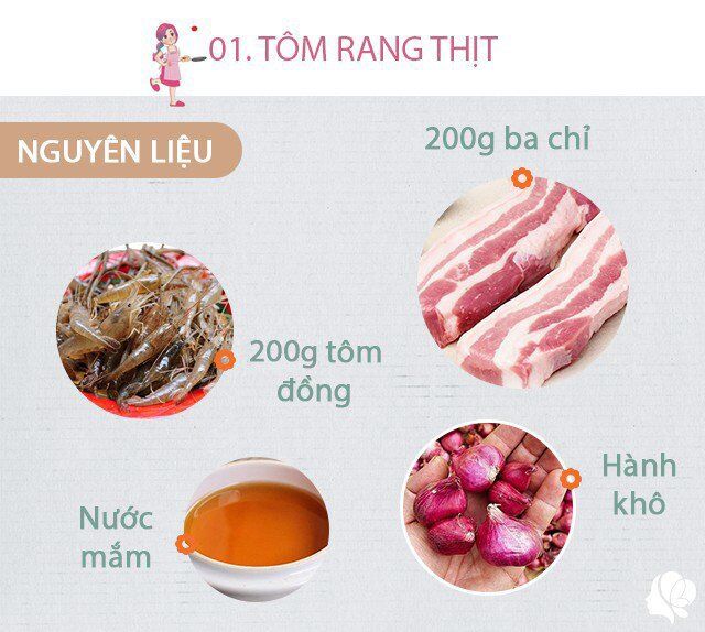 Chuẩn bị: 200gr tôm tươi, 200gr thịt lợn nhiều mỡ, 2 củ hành khô, nước mắm ngon, đường, hành lá.