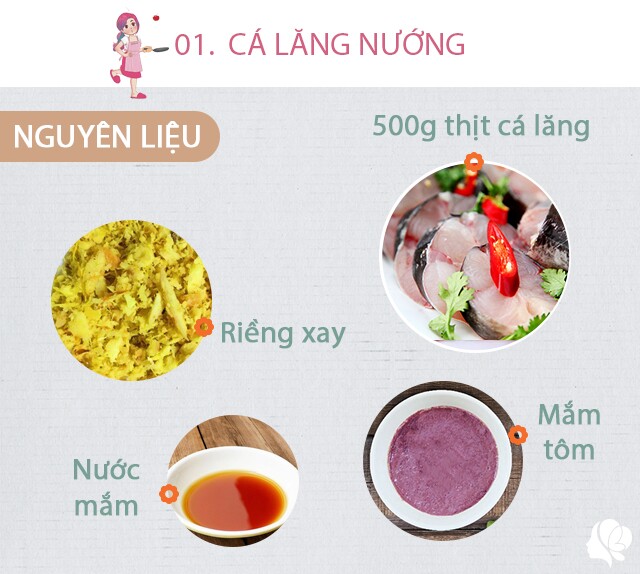 Chuẩn bị: 500g thịt cá lăng phi lê thái miếng vừa ăn, riềng xay, nước mắm, mắm tôm, dầu ăn, mẻ, hành lá, thì là.