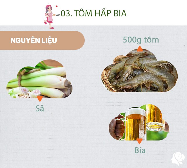 Chuẩn bị: 500g tôm (khoảng 15 con), vài củ sả, nửa lon bia.