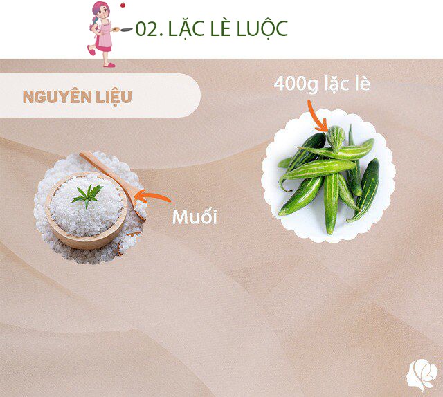 Chuẩn bị: 400g quả lặc lè non, 1 thìa muối.