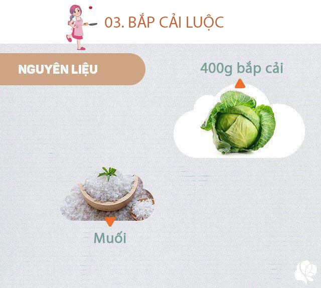 Chuẩn bị: 400g bắp cải, xíu muối.