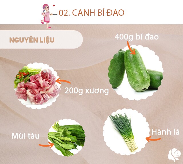 Chuẩn bị: 400g bí đao, 200g xương, hành lá, mùi tàu, muối vừa ăn, 1/2 củ cà rốt.