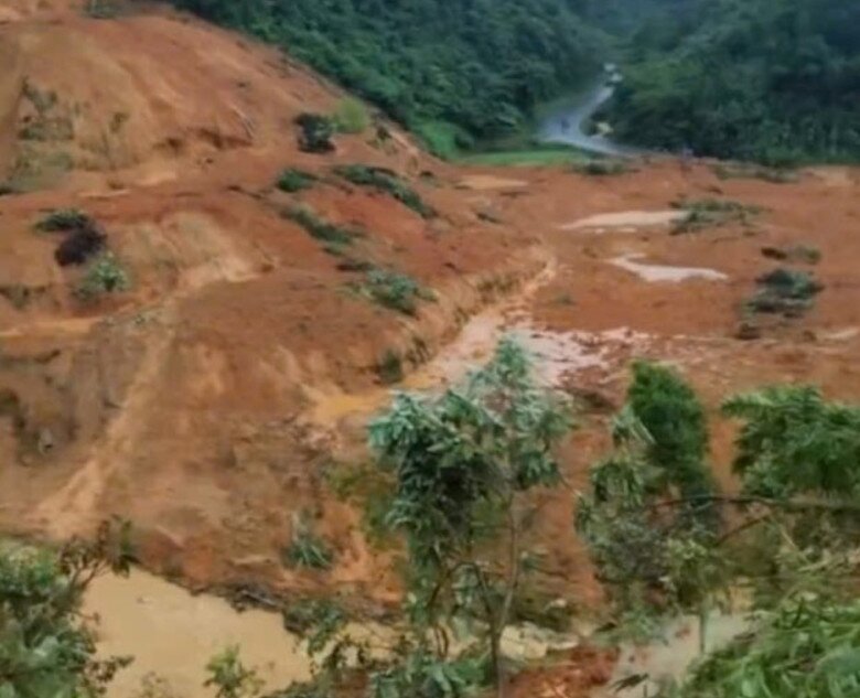 Khu vực xảy ra vụ sạt lở khiến nhiều người tử vong, mất tích. Ảnh: B. Nguyên