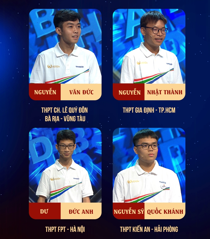 4 thí sinh của cuộc thi tuần 1 tháng 3 quý 4 Đường lên đỉnh Olympia 2024.