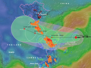 Áp thấp nhiệt đới đã mạnh lên thành bão số 4 áp sát vùng biển miền Trung