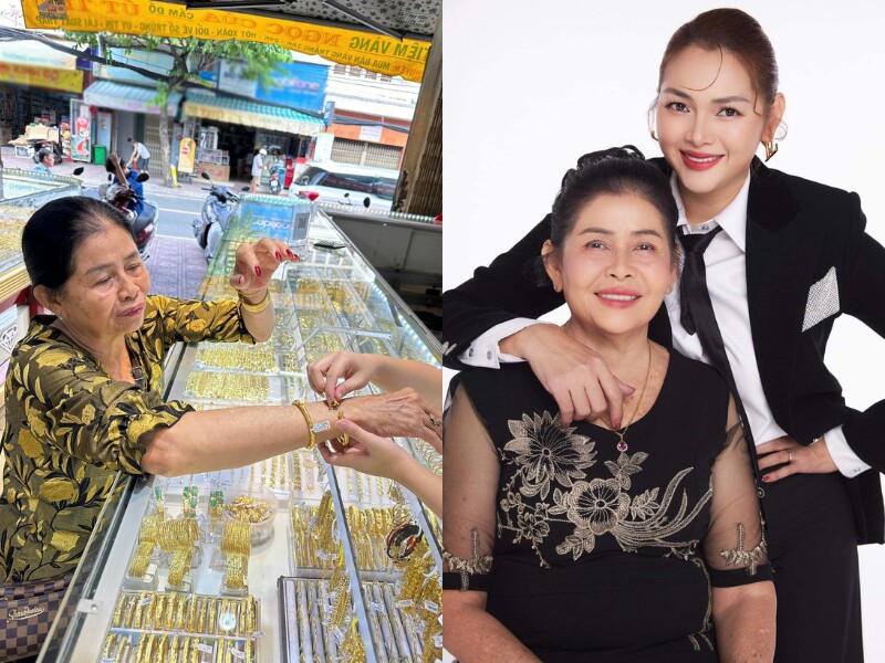 Nữ diễn viên thuận theo sở thích đeo vàng của mẹ.