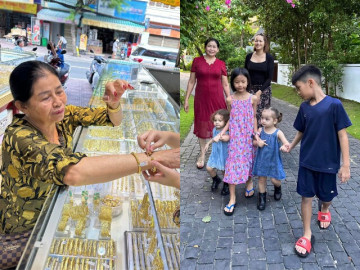 Diễm Châu tặng mẹ ruột vòng vàng bự chảng dịp lễ Vu Lan, U40 một mình nuôi 5 con luôn có đấng sinh thành ở cạnh