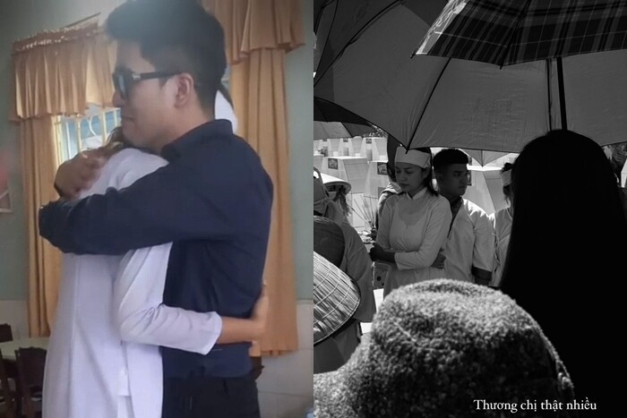 Hoa hậu ngọc châu mắt sưng tấy đỏ hoe vì khóc nhiều ôm chặt di ảnh của mẹ trong lễ an táng - 5