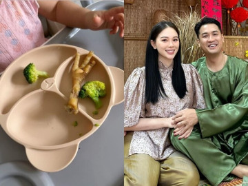 "Cháu nội nghìn tỷ" nhà "vua hàng hiệu" chưa tròn 1 tuổi đã gặm chân gà, mẹ hotgirl nuôi khéo nên tay chân bụ bẫm