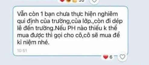 Đoạn tin nhắn của cô giáo tiểu học gây chú ý.