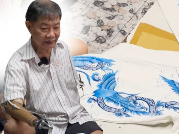 Hoạ sĩ không tay ở Cần Thơ vẽ áo dài đẹp hơn cả máy in, nuôi cả gia đình bằng tài năng nghệ thuật
