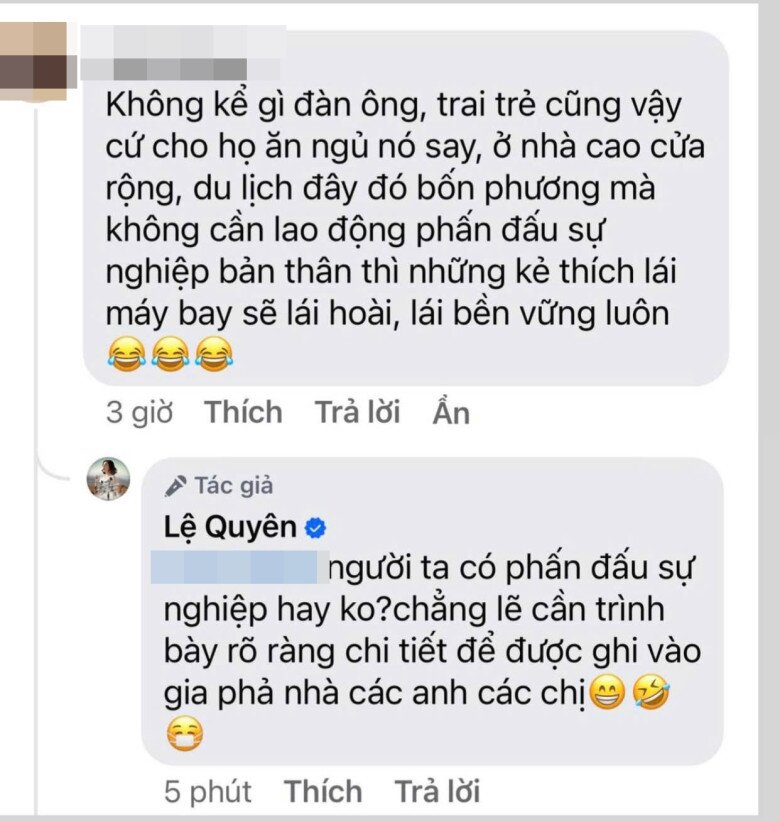 Lệ Quyên đáp trả khi có người mỉa mai bạn trai.