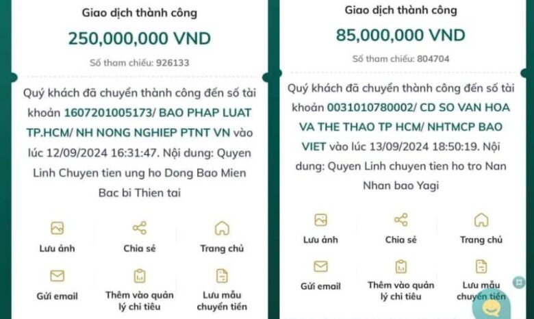 Quyền Linh công khai sao kê tiền từ thiện.