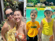 Giải trí - Hội con lai Vbiz chung khung hình: Quý tử Hoàng Oanh cực điển trai, ngộ nghĩnh bên ái nữ nhà Hà Anh