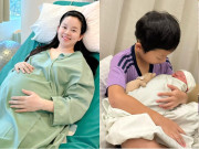 Giải trí - Ly Kute sinh con lần 2 sau 8 năm: Chồng kề cận chăm sóc, Khoai Tây bế em sơ sinh cực khéo