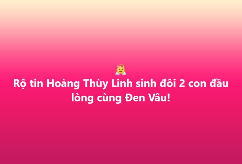 Thông tin Hoàng Thùy Linh - Đen Vâu đón con đầu lòng được chia sẻ rầm rộ.