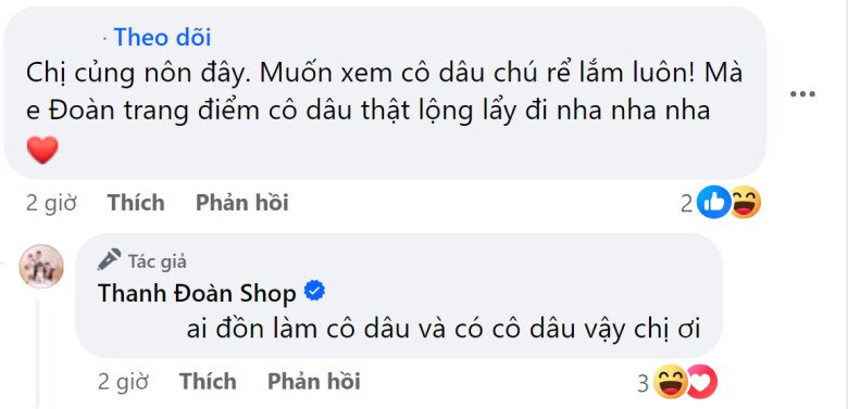 Thanh Đoàn phản hồi khi được khuyên hãy làm cô dâu lộng lẫy.