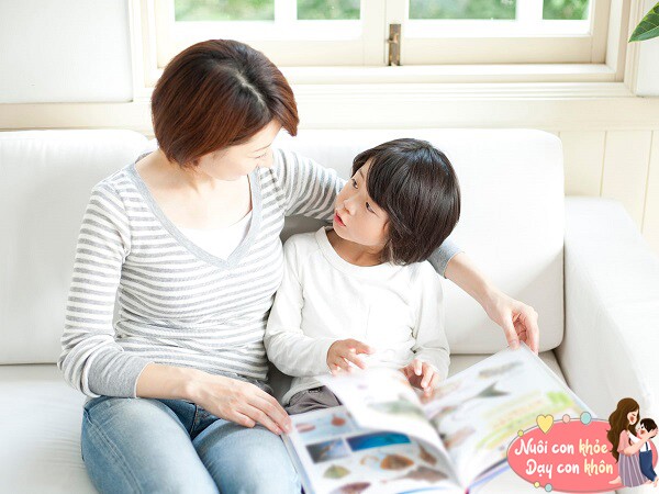 A mother and her child reading together