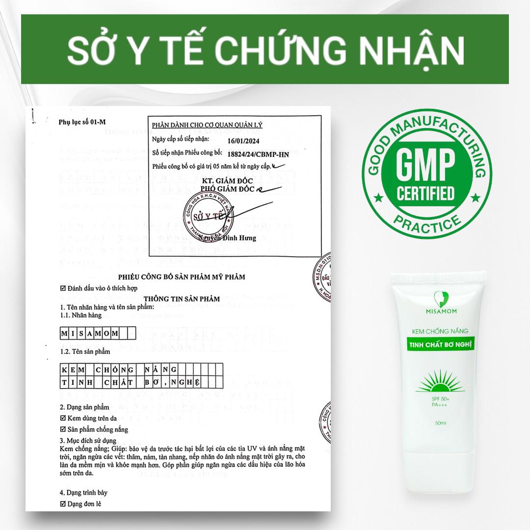 Các sản phẩm của MISAMOM đều có đầy đủ giấy chứng nhận từ Sở Y tế