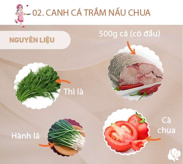 Chuẩn bị: 500g cá trắm có đầu, thì lá, hành lá, 1 quả cà chua, muối, tỏi, hành khô.