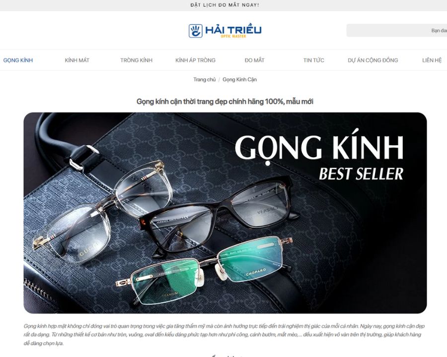Trang web mua mắt kính chính hãng uy tín: Kính Hải Triều