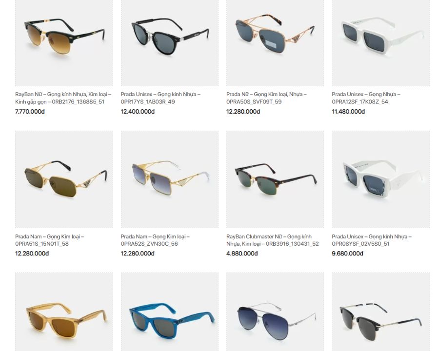 Sản phẩm được bày bán với giá và thông tin rõ ràng