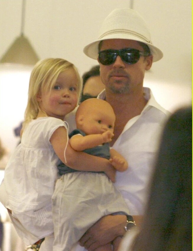 Brad Pitt và con gái Shiloh Nouvel (Ảnh internet).