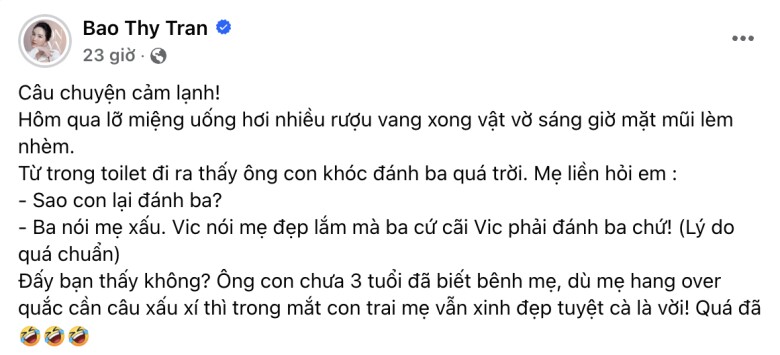 Bảo Thy bị chê ngoại hình, con trai 3 tuổi có phản ứng khiến nhiều người bất ngờ - 1