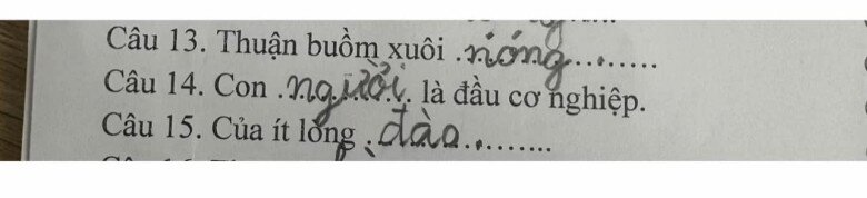 Loạt đáp án thành ngữ “Của ít, lòng…”  của học sinh tiểu học khiến giáo viên “khóc thét”, dân mạng cười bò - 5