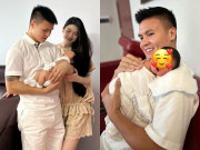 Yêu con - Quang Hải đặt tên cho con trai với Chu Thanh Huyền 3 chữ cực ý nghĩa, cậu bé khuôn miệng giống hệt bố