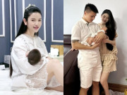 Yêu con - Hot girl Hà Thành sinh con trai với cầu thủ ĐTQG, cảnh ở nhà chăm con gây tranh cãi vì quá xinh