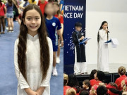 Yêu con - Con gái Đoan Trang làm MC cho lễ kỷ niệm 2/9, cô bé lai Tây diện áo dài Việt quá xinh đẹp