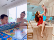 Yêu con - Cuộc sống khác biệt của cặp sinh đôi Lisa Leon khi ở cùng Kim Lý và Hồ Ngọc Hà trong biệt thự 30 tỷ