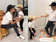 Yêu con - Nhã Phương vắng nhà, Trường Giang một mình chăm ái nữ, bố và con gái diện đồ đôi trông cực đáng yêu