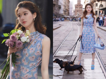 Triệu Lộ Tư tại show Versace: Tạo hình khiến fan liên tưởng tới nữ thần mùa Xuân