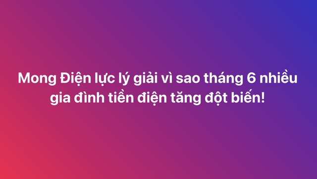 Nhiều ý kiến bày tỏ phàn nàn và yêu cầu ngành điện lực làm rõ nguyên nhân giá điện tăng đột biến. Ảnh chụp màn hình