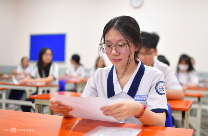 Thí sinh thi tốt nghiệp THPT 2025 tại TP HCM. Ảnh: Thanh Tùng