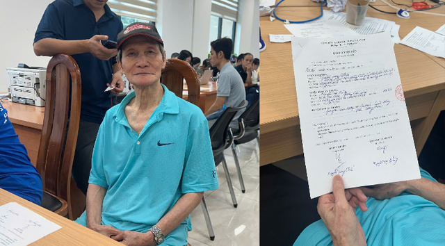 Ông Nguyễn Quang Chiến (78 tuổi, phường Cầu Giấy) bày tỏ niềm vui khi được biết bản thân thuộc diện được nhận trợ cấp hưu trí xã hội.