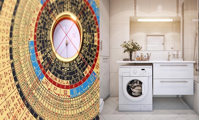 Đây là vị trí đặt máy giặt vừa thuận tiện vừa hợp phong thủy để tránh vận xui, không thất thoát tài lộc