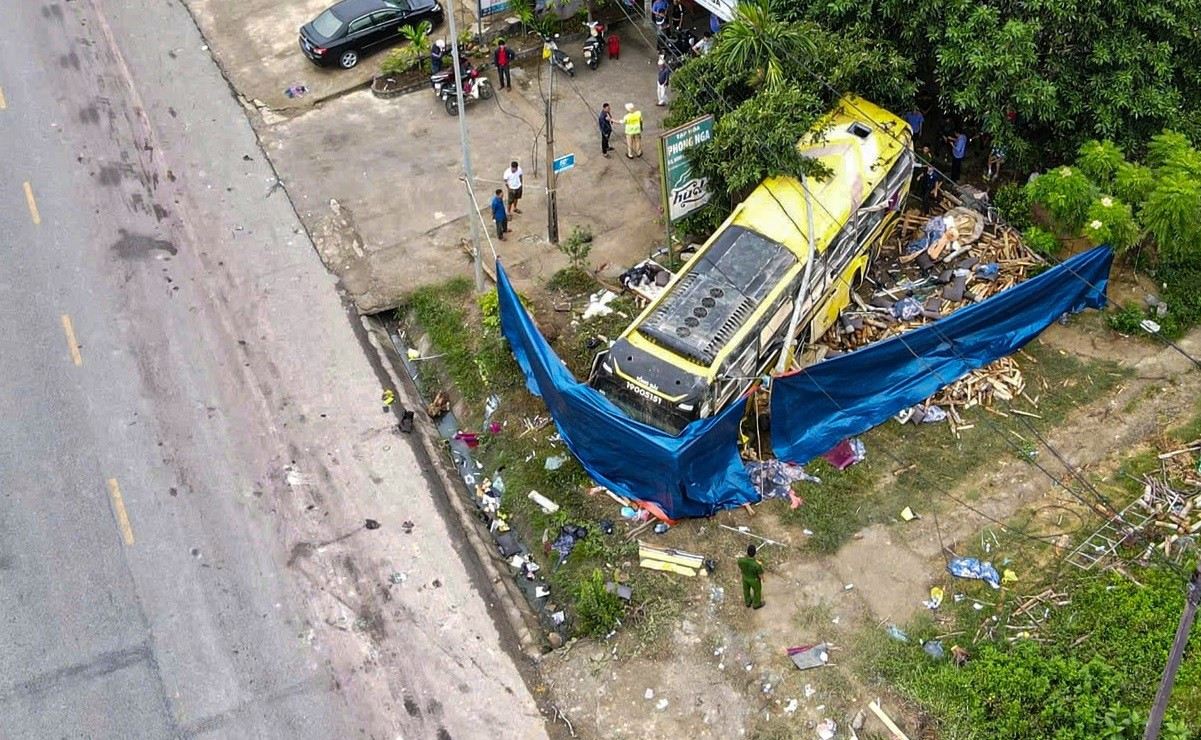 Hiện trường vụ tai nạn.