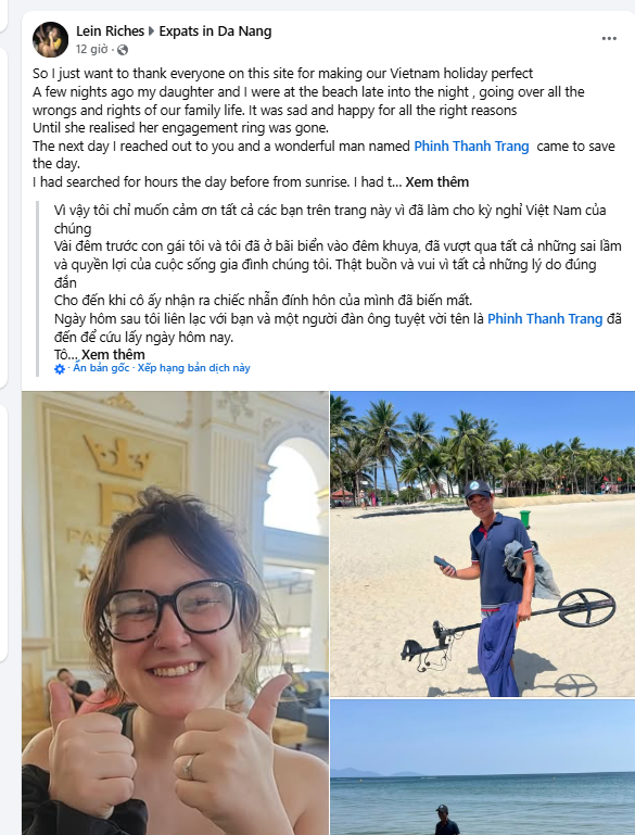 Bài đăng của vị du khách người Úc trên Facebook