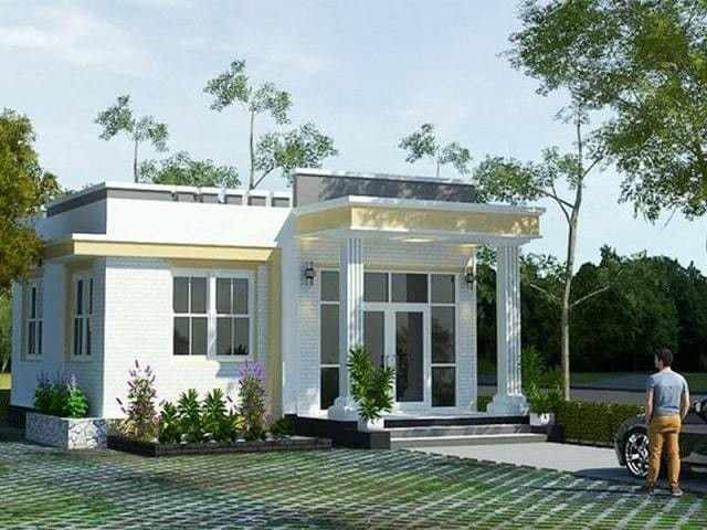 Nhà cấp 4 mái bằng nổi bật với các đường nét khỏe khoắn, thiết kế với tiện nghi cơ bản nhưng vẫn đảm bảo không gian sinh hoạt. Ảnh: Namidesign