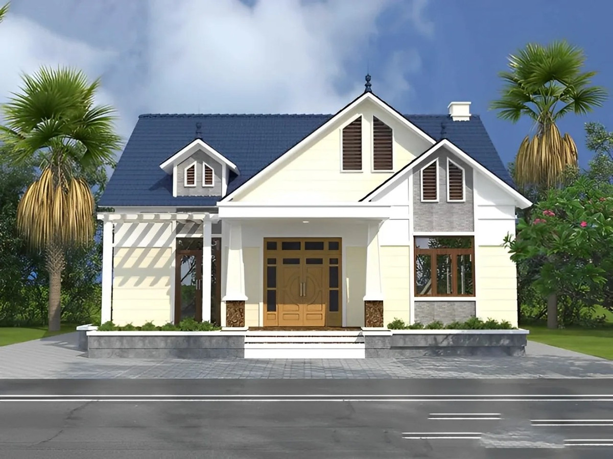 Mẫu nhà cấp 4 gồm 2 - 3 phòng ngủ, đảm bảo tính tiện nghi và thẩm mỹ với ngân sách hợp lý. Ảnh: Tipuvietnam