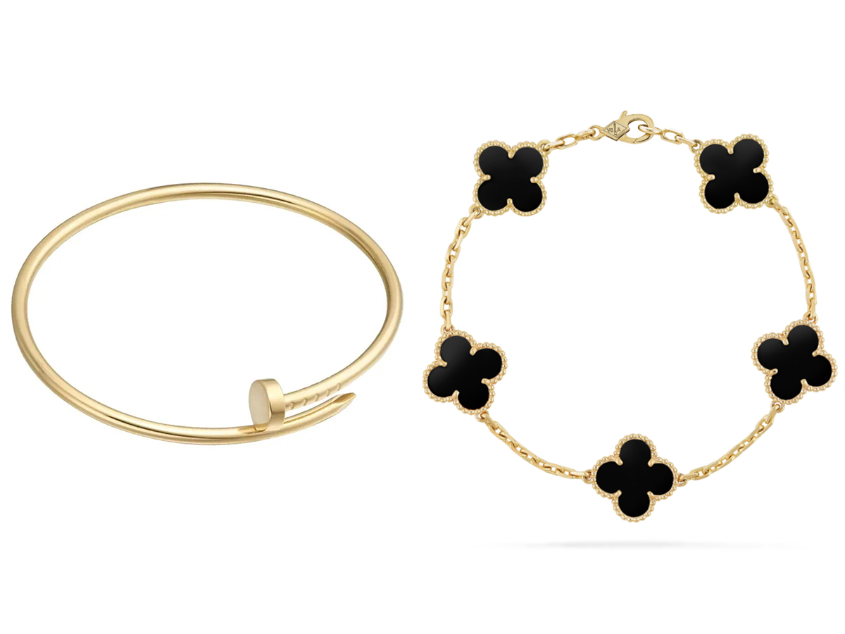 Để kết hợp cùng đồng hồ tiền tỷ, mỹ nhân The Face chọn vòng tay Cartier Juste Un Clou giá 3.800 USD (khoảng 100 triệu đồng) cùng vòng Van Cleef amp; Arpels vàng 18k, giá 4.800 USD (khoảng 127 triệu đồng).